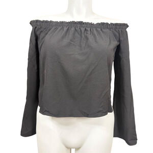 love fire Off the Shoulder Blouse, L/G, Black
